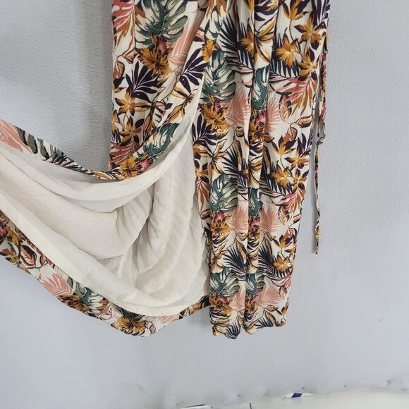 Garnet Hill Maxi Dress Womens Sz 8 Wrap Bohemian Jersey Hippie Sleeveless Floral - Picture 5 of 16